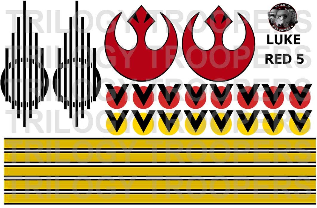 Luke Red 5 XWing Helmet Decals