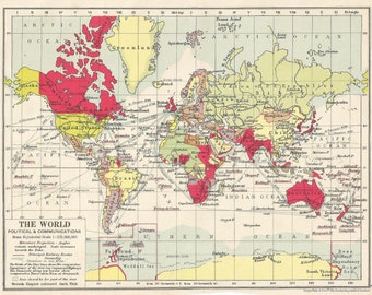 British empire map | Etsy