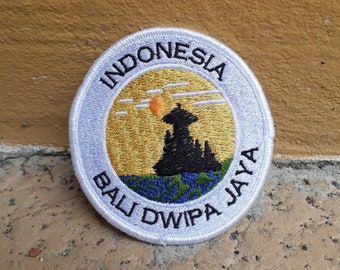 Bali Dwipa Jaya Indonesia Iron-on Embroidered Patch Applique Emblem Logo Expedition Souvenir Badge Insignia Gift Present Alpinist Climber