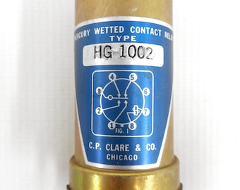 CP Clare & Co Mercury Wetted Contact Relay 8 Pins Model Type HG 1002, Chicago, New Old Stock, NOS