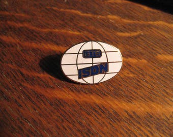 GTE ISDN Lapel Pin - Vintage 1980's General Telephone & Electic Company Hat Pin