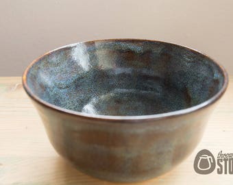 Decorative Bowl - Blue and Toffee Stoneware Bowl - Home Decor