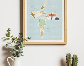 Fine art print "I love you"-A4-customizable-Valentine's Day gift-love, couple, home decor