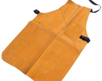 Leather Apron Large 19" x 32" Jewellery Hobbies Craft Welding Pocket
