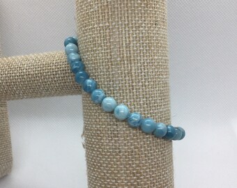 Larimar Gemstone | Stretch Bracelet | Stacking Bracelet | Boho Bracelet | Crystal Bracelet | Healing Crystal Jewelry