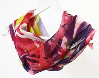 Batik silk scarf, Silk chiffon scarf Hand painted scarf, Long silk scarf Unique silk scarf Silk scarves Ladies silk scarf AnaSilkDesign