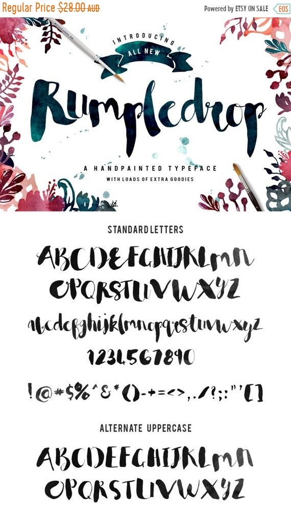 70% OFF Sale Calligraphy Font, Modern Calligraphy, Watercolor, Digital Fonts, Wedding Font, Invitation Font, Script Font, Digital Download,