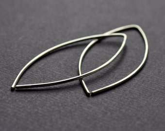 Simple Sterling Silver Earrings. Leaf. Urban Eco. Leaves. Nature. Tree. Contemporary. Modern. Light. Handmade. Epheriell. Brisbane.
