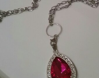 Free Shipping! Sofia amulet necklace, hot pink amulet necklace