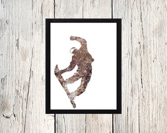 Snowboarder, Snowboard Decor, Snowboarder Art, Wall Hanging, Printable, Winter Decor, Tween Room Decor, Ski wall art, Snowboarding