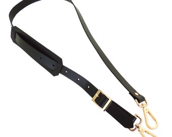 Leather Shoulder Strap for Duffle, Weekender Bag Strap in Black, Brown, or Vegetable Tanned Leather, Replacement Strap, Detachable Handmade