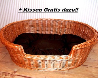 Hundebett großer Hundekorb Hund Korbmöbel natürliches Material Weide Hundebett Geflecht Hundebett Weide Haustier Korb große Katzenbett