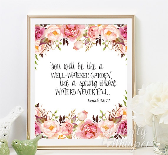 Nursery bible verse wall decor print printable girl nursery