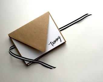 statement personalized notecards: set of 8, recycled