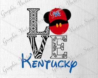 Love Kentucky svg, University svg, Files for Silhouette, Files for Cricut, Print Files, Files for Cutting Machine, Files for Decor, Layered.