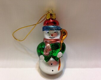 14 Glass Snowman Christmas Ornaments