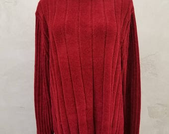 Vintage Berry Red Chenille Sweater