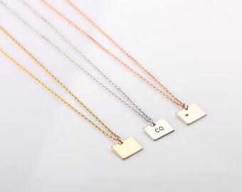 Home State Jewelry - Small Colorado State Necklace - Dainty Colorado Necklace - Gold Colorado Bracelet - Moving Away Gift - Christmas Gift