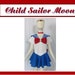 Child's Sailor Moon Scout 100% Cotton Bodice Costume Cosplay Costume Size Girls Venus Mars Jupiter Mercury Saturn Pluto Neptune Uranus