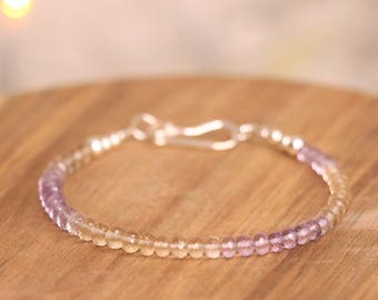 Ametrine Sterling Silver Bracelet - Gemstone Bracelet, Crystal Bracelet, Delicate Bracelet, Ametrine Bracelet