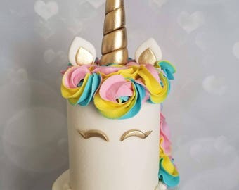Gold Unicorn Cake Topper Set