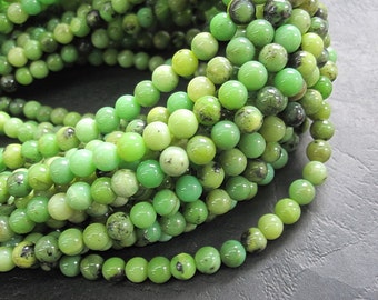 Yellow Green Chinese Chrysoprase 6mm Round beads