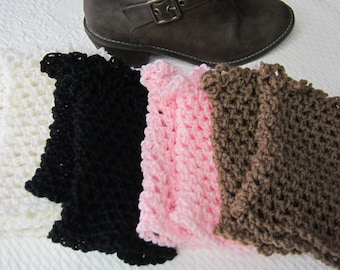 Crochet Boot Cuffs,Boot Cuffs,Lace Boot Cuff,Boot Topper,Boot Sock,Black Boot Cuff,Brown Boot Cuff,White Boot Cuff.Pink Boot Cuff,Fashion