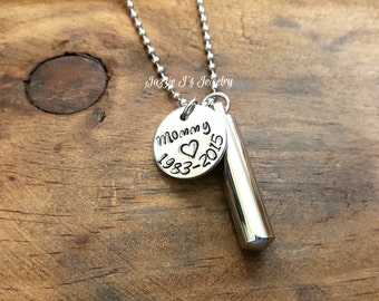 Personalized Cremation Urn Pendant-Stainless Steel Urn Necklace-Memorial Necklace-Remembrance Necklace-Cremation-Sympathy-Pet Urn for Ashes