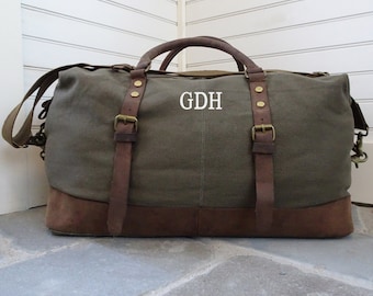 Travel Bag Weekender Duffel Bag For Men Custom Canvas Duffel Bag Leather Duffel Bag Mens Weekend Bag Canvas Weekender Bag Gifts For Best Man