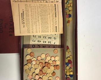 Vintage Bingo Game Wood Pieces