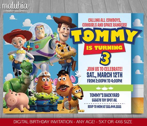 Toy Story Invitation Toy Story Invite Disney Pixar Toy