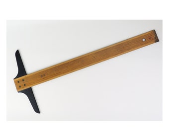 Vintage T-Square- Post- Wooden- Antique- Architect's Tool- Drafting Tool- Mid Century- 7827-24, 23- Black Head- Builder's Tool- Antique