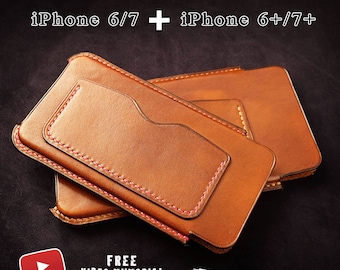 2 iPhone case patterns+video tutorial/ iphone 6,7, 6 plus and 7 plus/ leathercraft tutorials