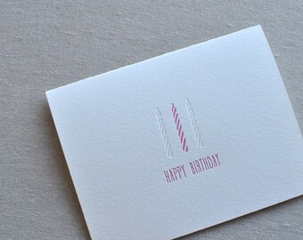 Happy Birthday Candles Letterpress Cards & Envelopes, Set of 10
