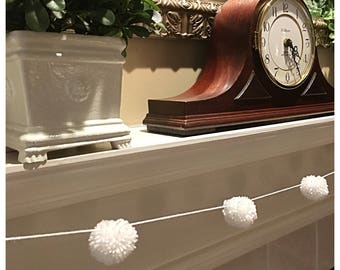 Mini Pom Pom Garland, Mini Pom Poms, Custom Wall Decor, Farmhouse Garland, Pom Pom Banner, Farmhouse Decor