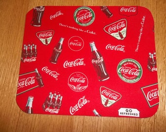 Mouse Pad, Coke, Coca Cola, Mouse Pads, Red, Desk Accessory, Office Decor, Handmade, Gift, MousePad, Rectangle, Mouse Mat, Computer Mouse