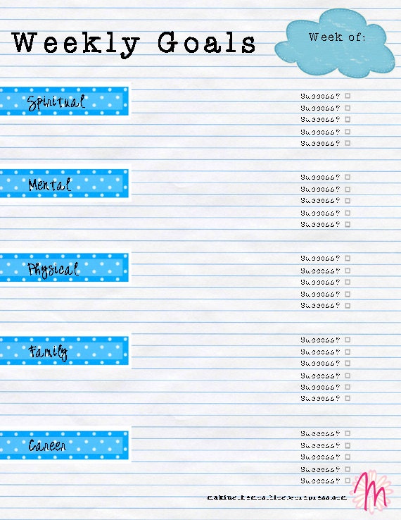 Candid image with regard to weekly goal sheets Effortless image for weekly goal sheets