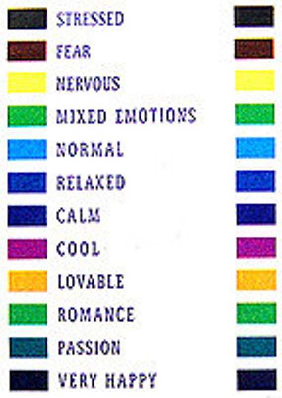 Downloadable Page of 12 Mood / Mirage Bead Color Meaning