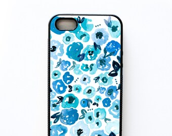 Blue Floral Adela iPhone Case