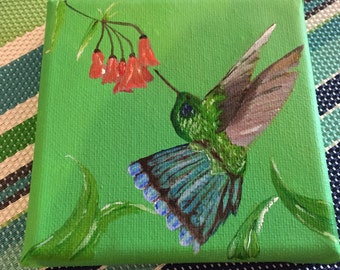 Hummingbird with Flower