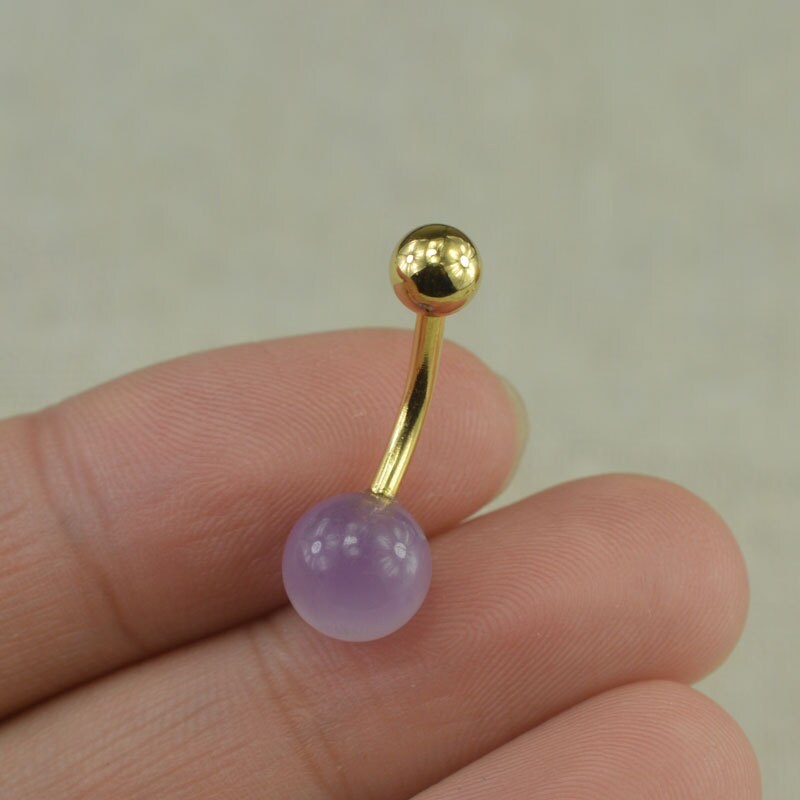 belly button ring amethyst belly ringnature stone belly