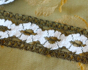 Glittery Gold and White Trim