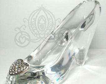 Cinderella Glass Slipper .925 Silver Heart Buckle with Crystals Engagement Wedding Birthday Gift Princess