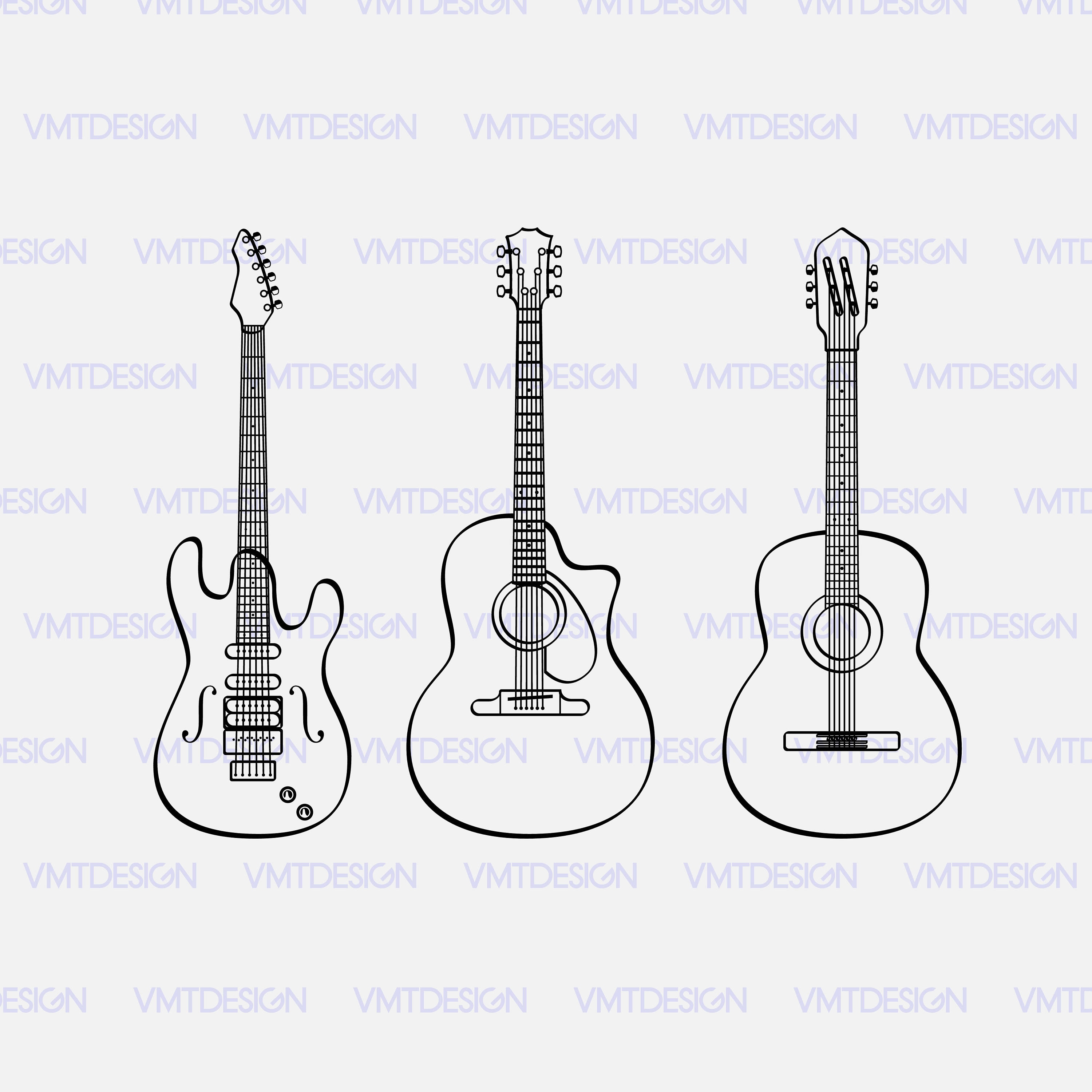 Download Guitar svg Guitar vector guitar clipart Guitar svg files