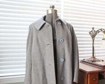 1950s-1960s Gray Wool Swing Coat
