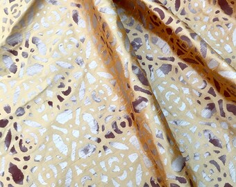 Hand Printed Silk Dupioni