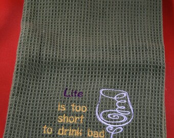 Embroidered Kitchen Dish Towel