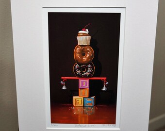 Hand Signed Richard Hall limited edition print, 6 of 250, "Balanced Diet" 16x12"