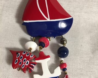 Vintage Sailboat Brooch