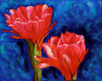 Red Cactus Flowers